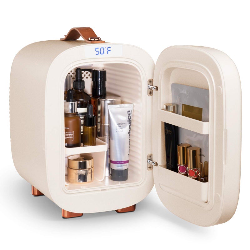 QUBI Mini Fridge, Professional Skincare Fridge, Mini Cosmetics Makeup Fridge, Compact Fridge 5 Liter (Cream White) - Image 3